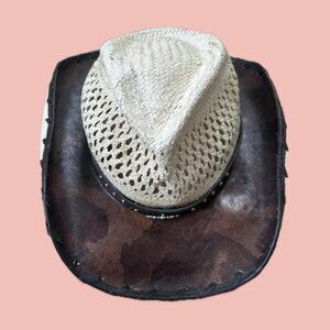 Walkabout Hats Straw &amp; Leather Cowboy Hat – Size M